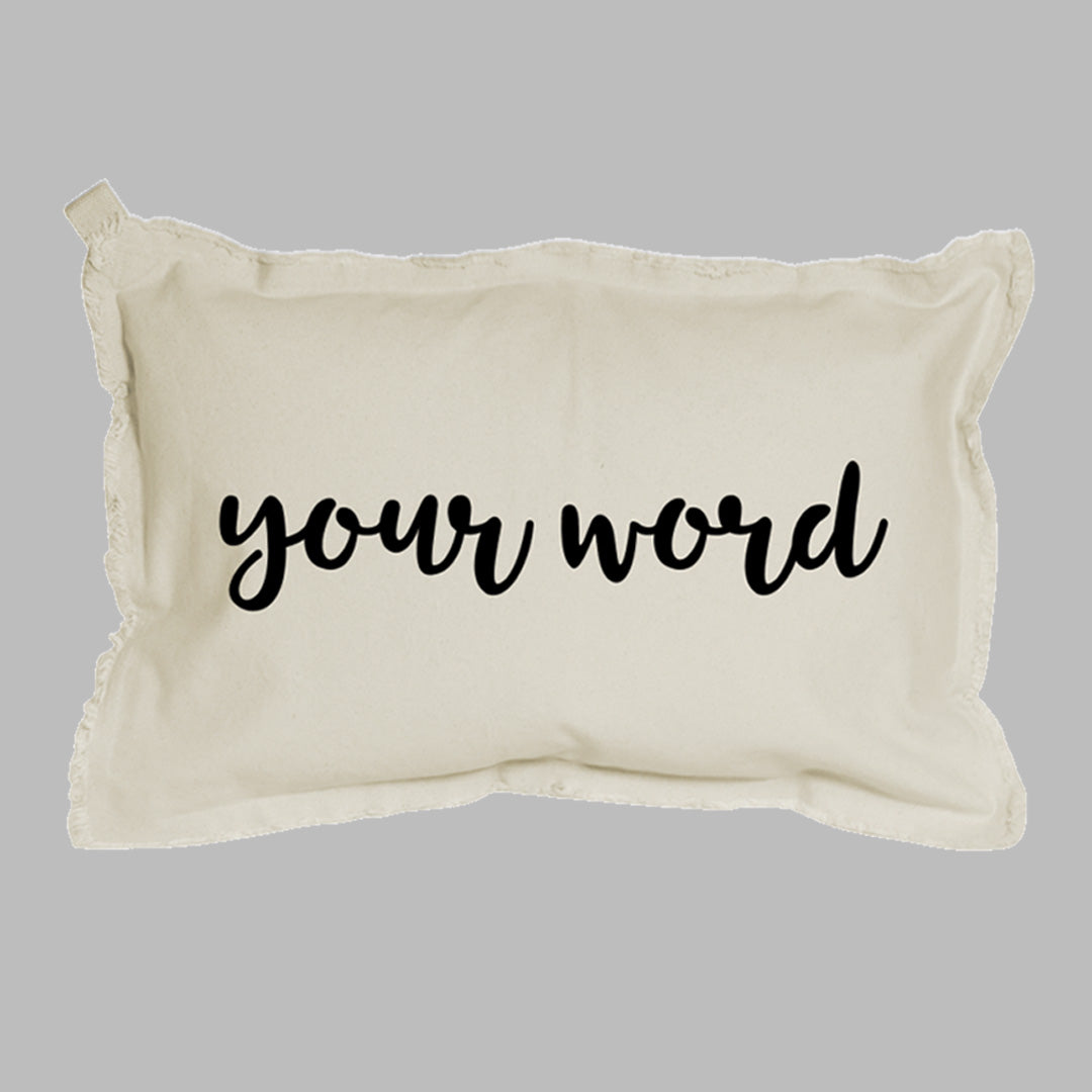 Your Word Script Lumbar Pillow