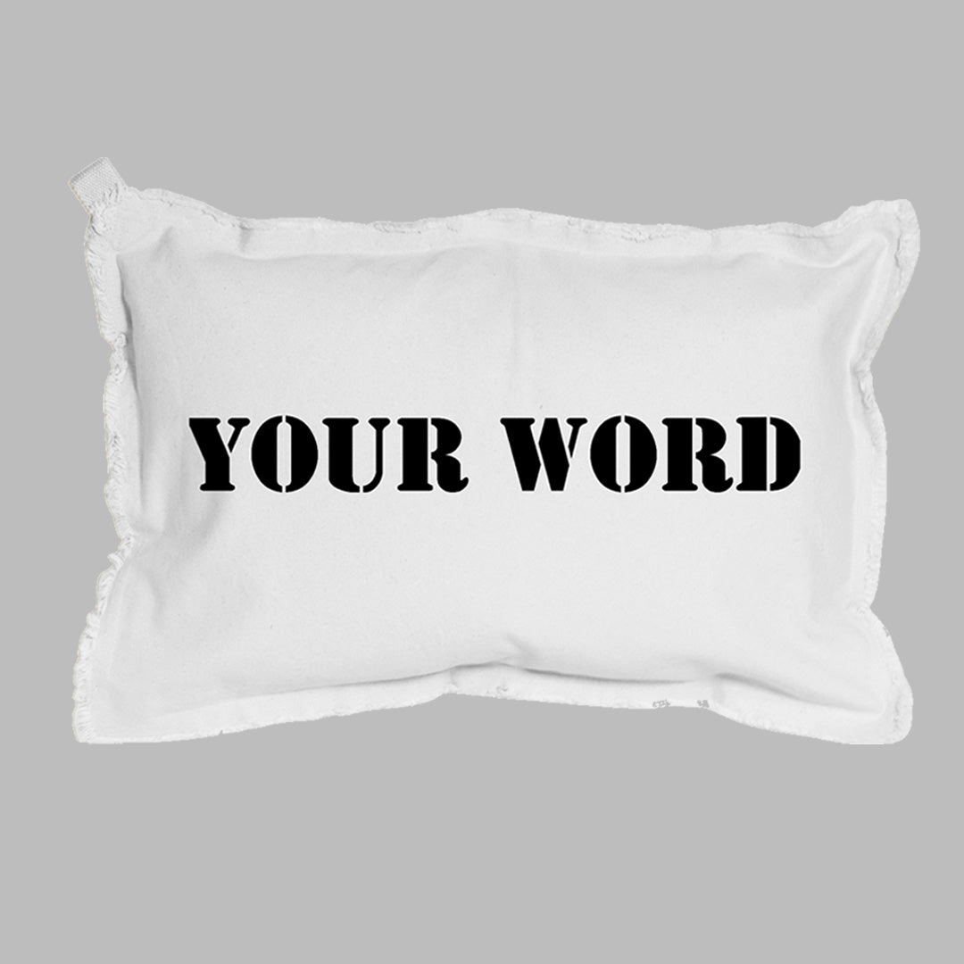 Your Word Stencil Lumbar Pillow