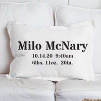 Birth Announcement Lumbar Pillow