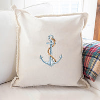 Watercolor Anchor Square Pillow