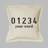 Your Zip Code + Subtitle Square Pillow