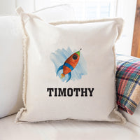 Personalized Rocket Square Pillow