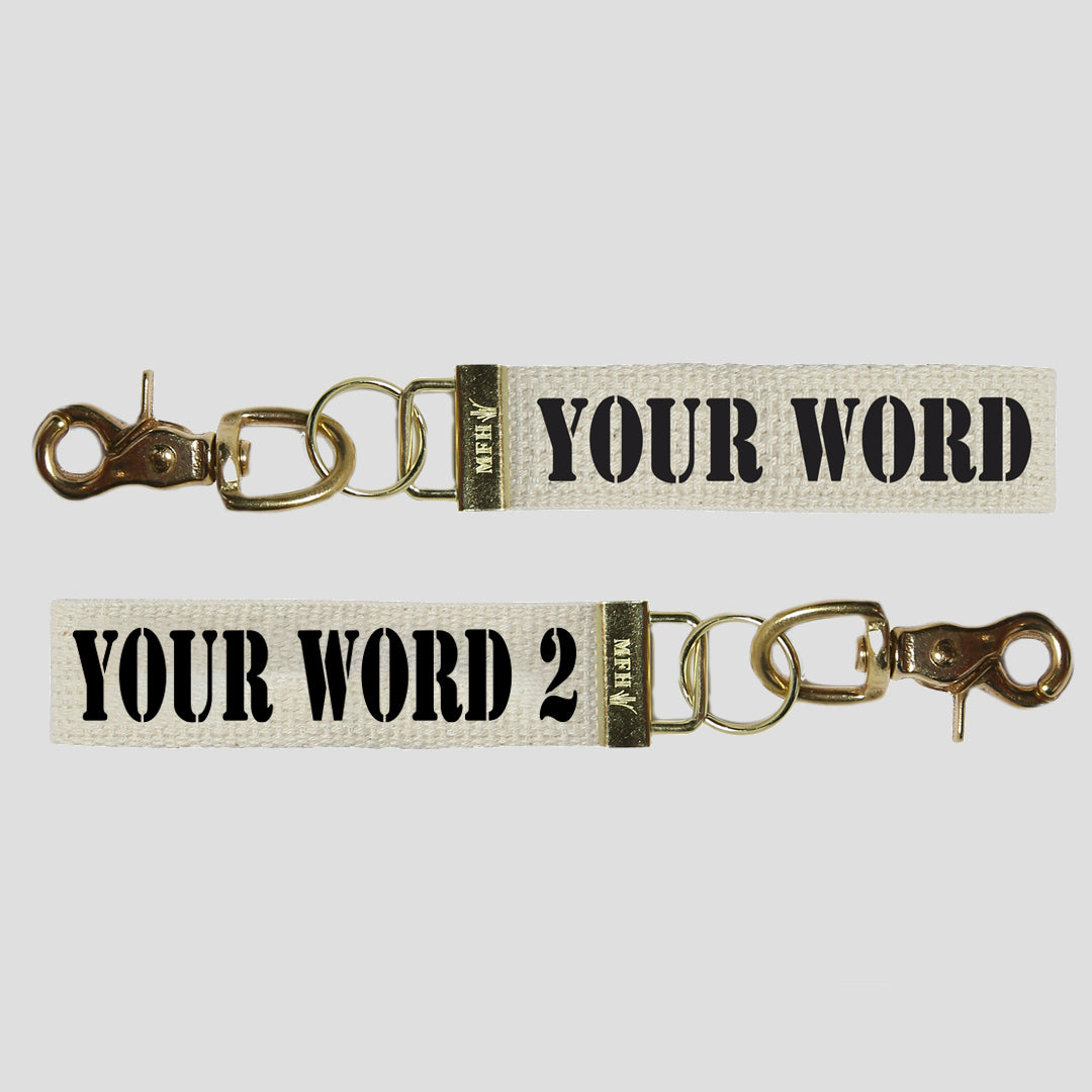 Your Word Two Sided Stencil Keychain