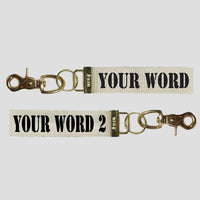 Your Word Two Sided Stencil Keychain