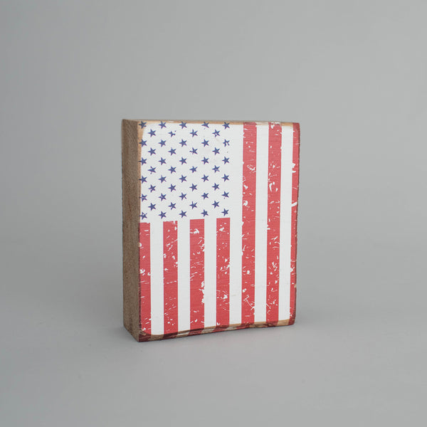 Flag Decorative Wooden Block