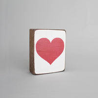 Red Heart Decorative Wooden Block