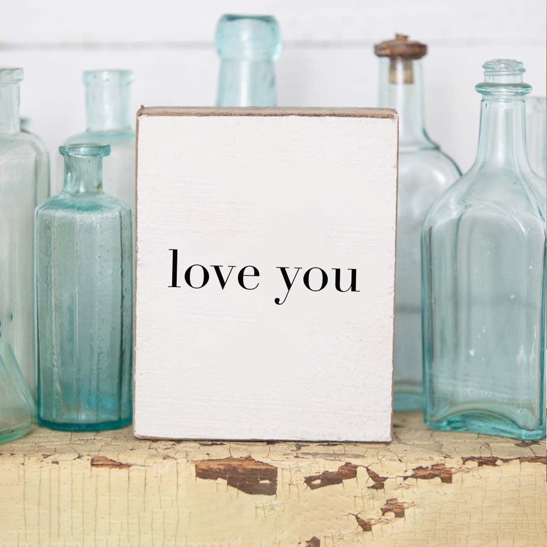 Love You Decorative Wooden Block