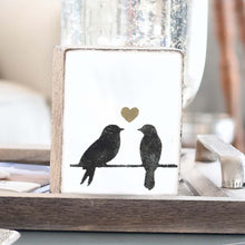 Load image into Gallery viewer, Love Birds Decorative Wooden Block
