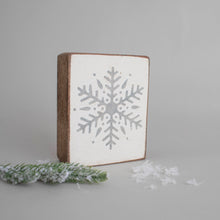 Load image into Gallery viewer, Grey Snowflake Decorative Wooden Block
