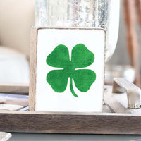 Four Leaf Clover Decorative Wooden Block