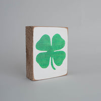 Four Leaf Clover Decorative Wooden Block