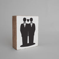 Grooms Decorative Wooden Block