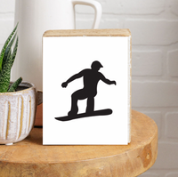 Snowboarder Decorative Wooden Block