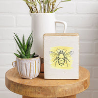 Bee Decorative Wooden Block