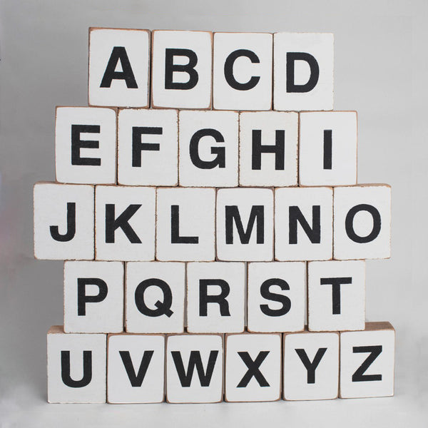 Black Block Font Decorative Wooden Block Letters A - Z