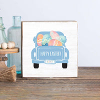 Easter Truck Decorative Wooden Block