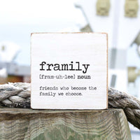 Framily Definition Decorative Wooden Block