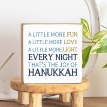 Load image into Gallery viewer, Joy Of Hanukkah Decorative Wooden Block
