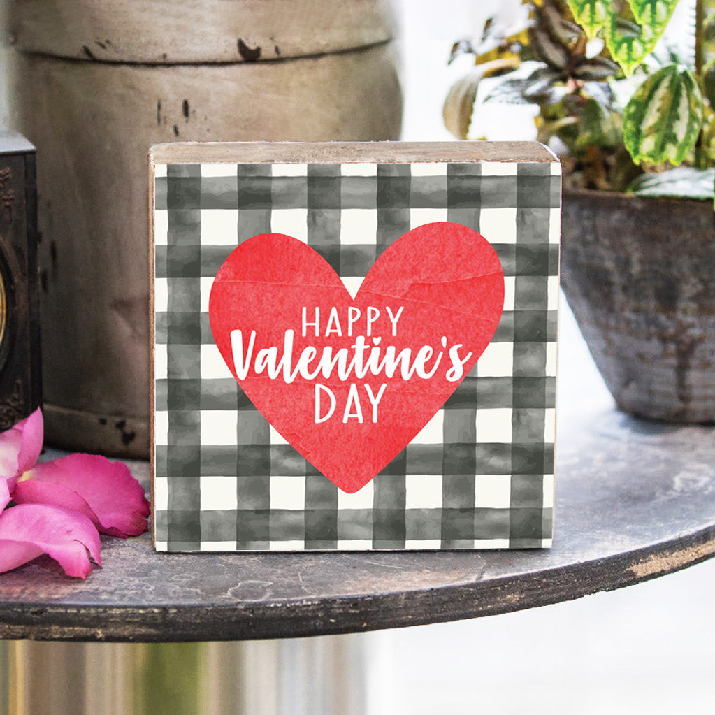 Happy Valentine's Day Decorative Wooden Block