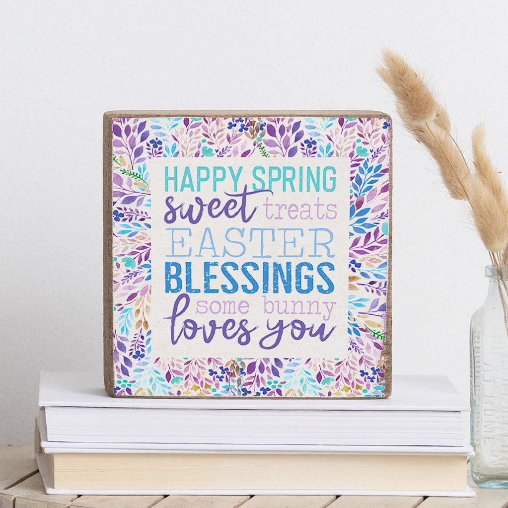 Easter Blessings Decorative Wooden Block