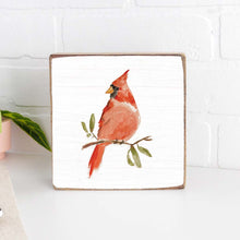 Load image into Gallery viewer, Watercolor Cardinal Decorative Wooden Block
