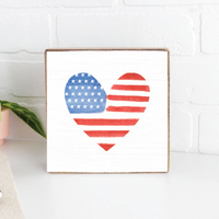 Watercolor Flag Heart Block Sign
