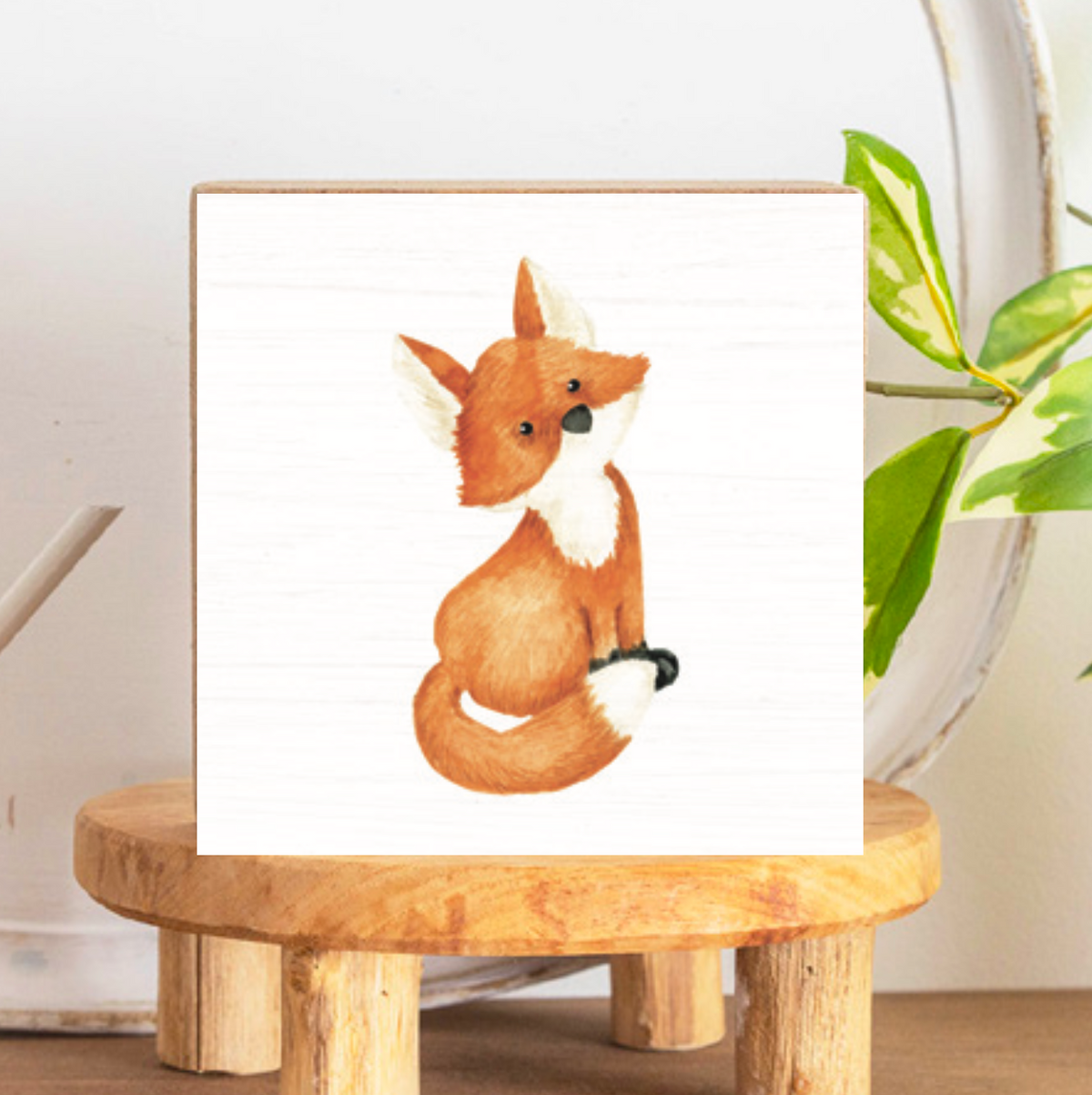 Fox Decorative Wooden Block