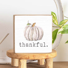 Load image into Gallery viewer, Thankful Pumpkin Decorative Wooden Block
