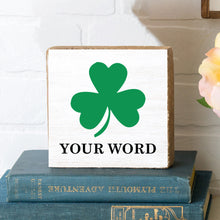 Load image into Gallery viewer, Personalized Shamrock Decorative Wooden Block
