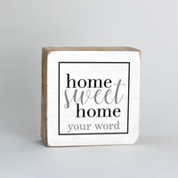 Personalized Home Sweet Home Decorative Wooden Block