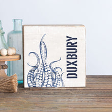 Load image into Gallery viewer, Personalized Indigo Octopus Decorative Wooden Block
