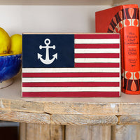 Anchor Flag Decorative Wooden Block