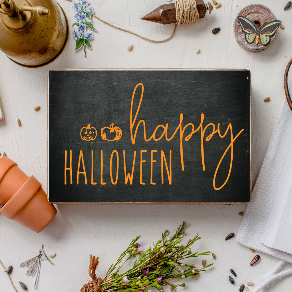 Happy Halloween Decorative Wooden Block