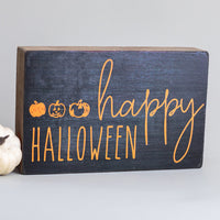 Happy Halloween Decorative Wooden Block