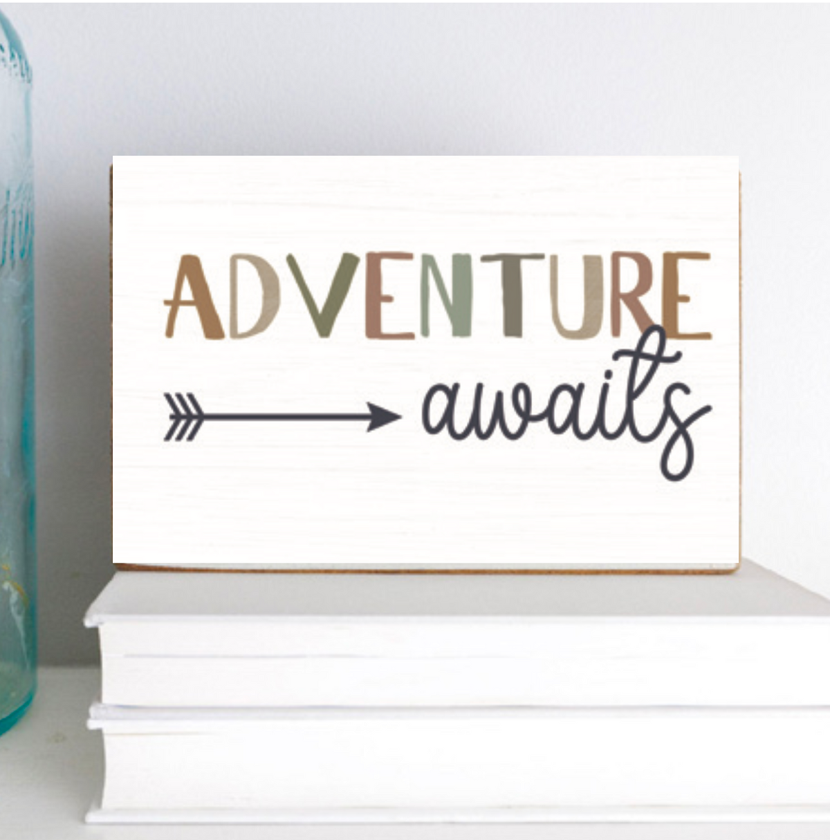 Adventure Awaits Decorative Wooden Block