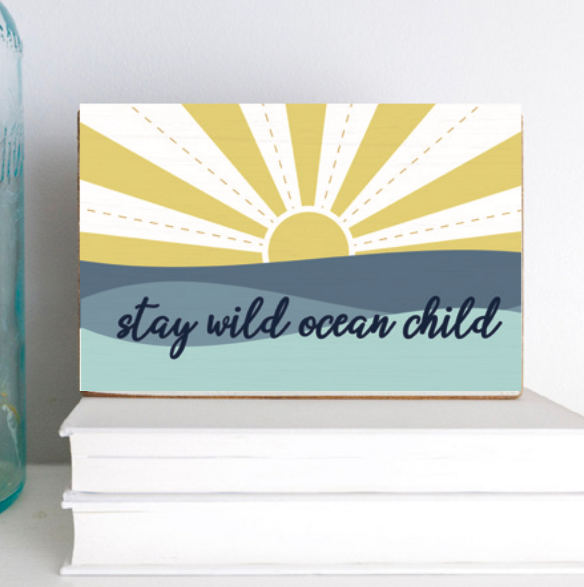 Ocean Child Decorative Wooden Block