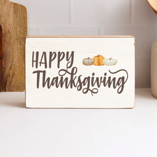 Load image into Gallery viewer, Happy Thanksgiving Decorative Wooden Block
