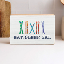 Load image into Gallery viewer, Personalized Multi Skis Decorative Wooden Block
