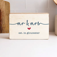 Personalized Mr & Mrs Decorative Wooden Block