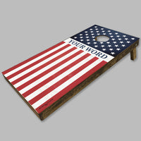 Personalized American Flag Cornhole Game Set