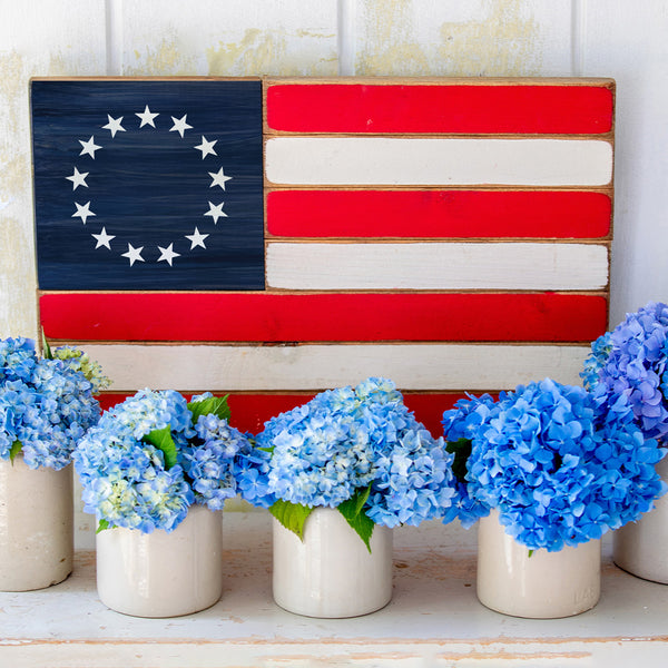 Betsy Ross Wooden American Flag