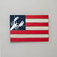 Lobster Wooden American Flag