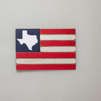 Personalized State Image Wooden American Flag