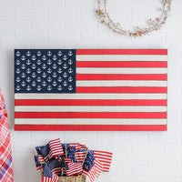 Anchors Wooden American Flag