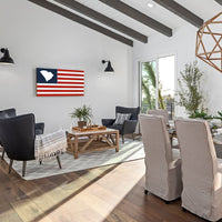 Personalized State Image Wooden American Flag