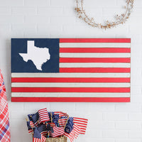 Personalized State Image Wooden American Flag