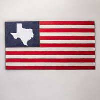 Personalized State Image Wooden American Flag