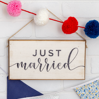 Just Married Twine Hanging Sign