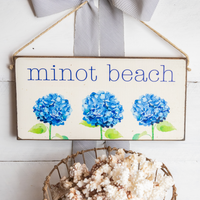 Personalized Hydrangea Twine Hanging Sign