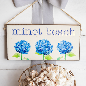 Personalized Hydrangea Twine Hanging Sign